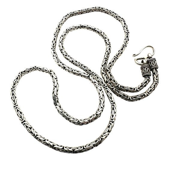 Suarti BA Indonesian Sterling Silver Heavy Chain Necklace 24 Inch 26 Grams - Picture 1 of 3